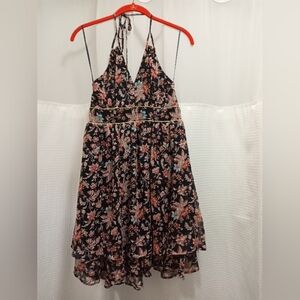 Express Black and Orange Halter Sundress. Size Small.
